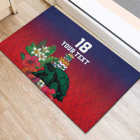 Custom Cayman Islands Rubber Doormat Green Turtle Sporty Style - Wonder Print Shop