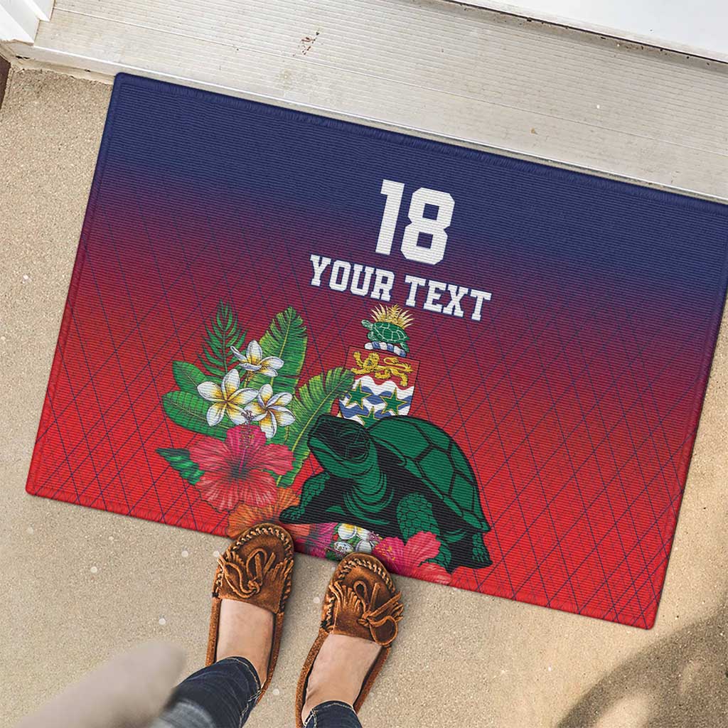 Custom Cayman Islands Rubber Doormat Green Turtle Sporty Style - Wonder Print Shop