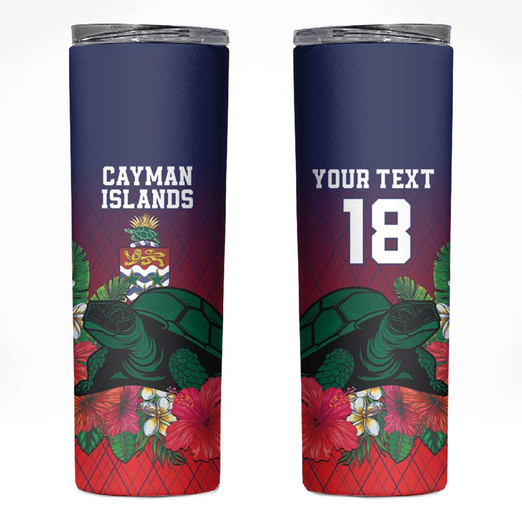 Custom Cayman Islands Skinny Tumbler Green Turtle Sporty Style - Wonder Print Shop