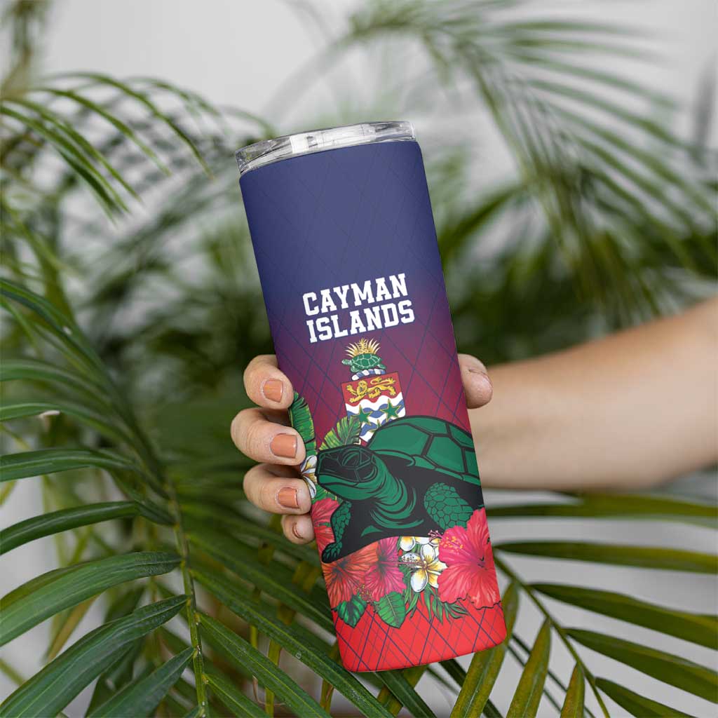 Custom Cayman Islands Skinny Tumbler Green Turtle Sporty Style - Wonder Print Shop