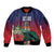 Custom Cayman Islands Sleeve Zip Bomber Jacket Green Turtle Sporty Style - Wonder Print Shop