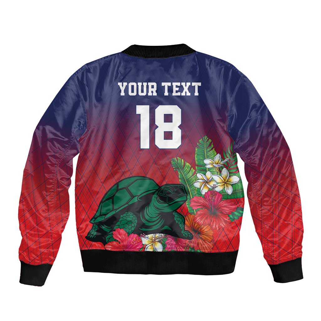 Custom Cayman Islands Sleeve Zip Bomber Jacket Green Turtle Sporty Style - Wonder Print Shop