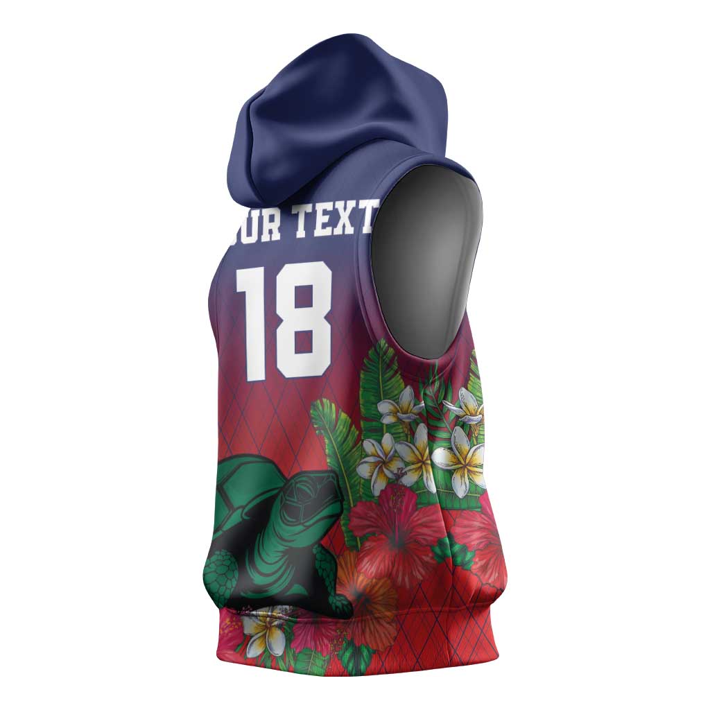 Custom Cayman Islands Sleeveless Hoodie Green Turtle Sporty Style - Wonder Print Shop