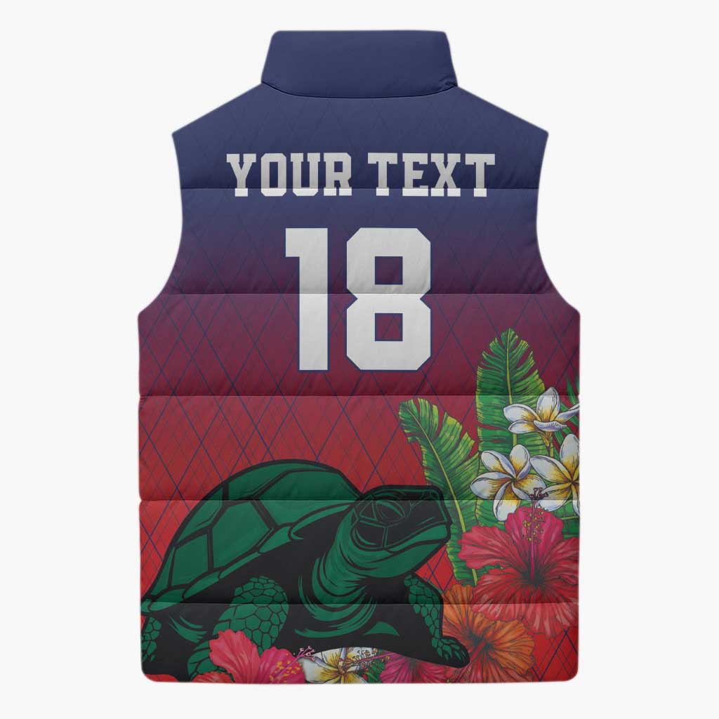 Custom Cayman Islands Sleeveless Puffer Jacket Green Turtle Sporty Style - Wonder Print Shop