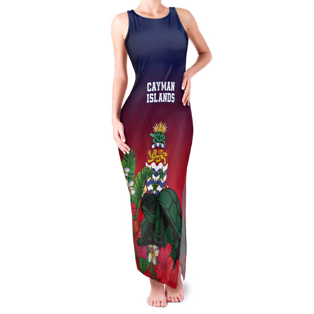 Custom Cayman Islands Tank Maxi Dress Green Turtle Sporty Style - Wonder Print Shop