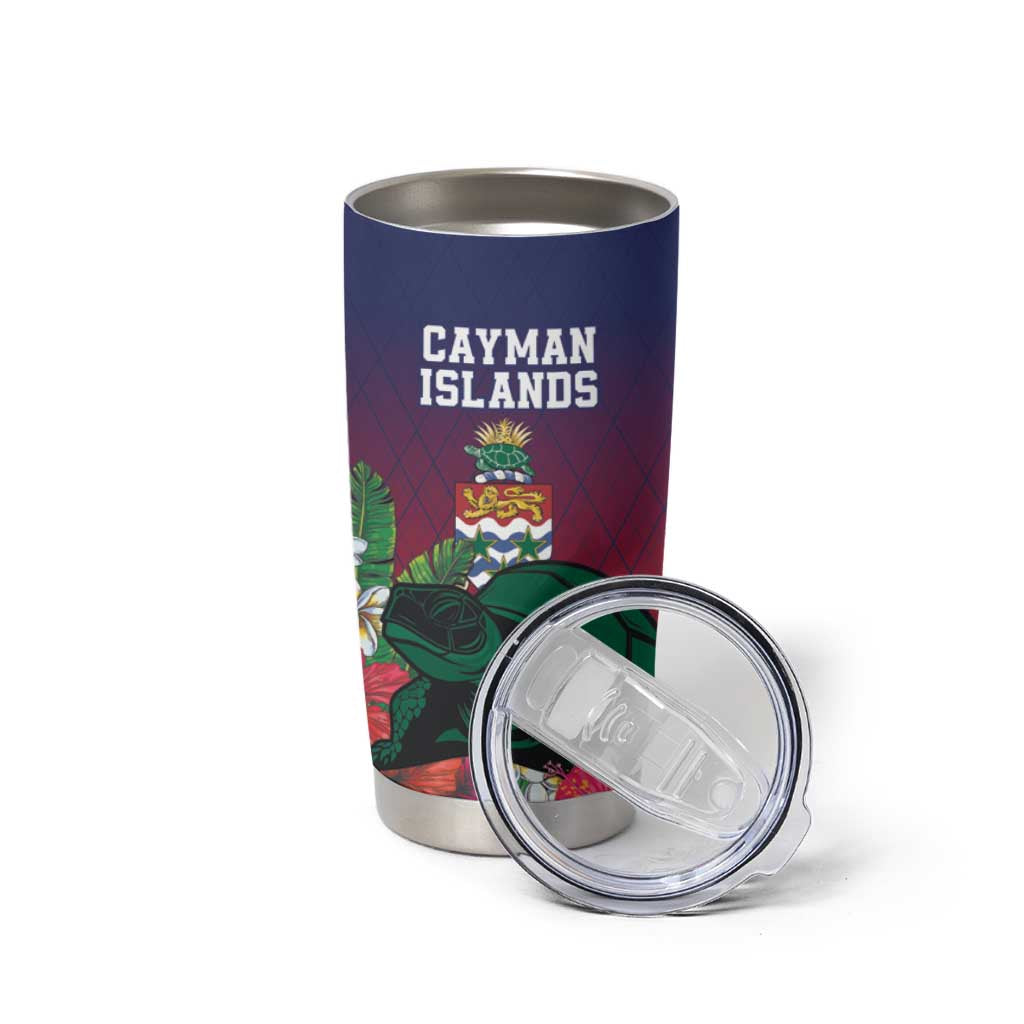 Custom Cayman Islands Tumbler Cup Green Turtle Sporty Style - Wonder Print Shop