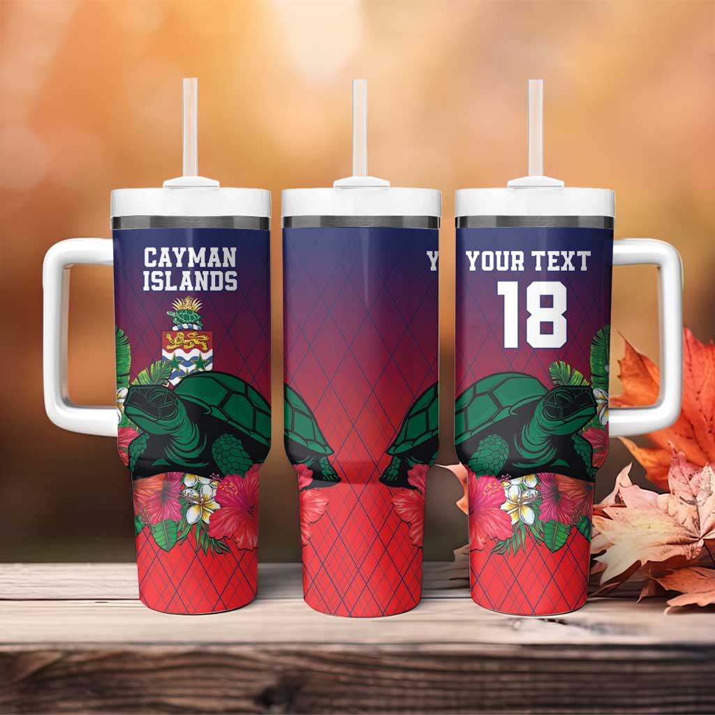 Custom Cayman Islands Tumbler With Handle Green Turtle Sporty Style - Wonder Print Shop