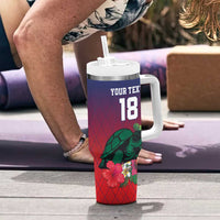 Custom Cayman Islands Tumbler With Handle Green Turtle Sporty Style - Wonder Print Shop