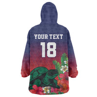 Custom Cayman Islands Wearable Blanket Hoodie Green Turtle Sporty Style - Wonder Print Shop