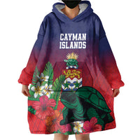 Custom Cayman Islands Wearable Blanket Hoodie Green Turtle Sporty Style - Wonder Print Shop