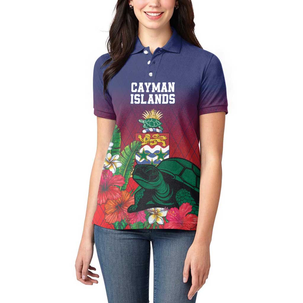 Custom Cayman Islands Women Polo Shirt Green Turtle Sporty Style - Wonder Print Shop