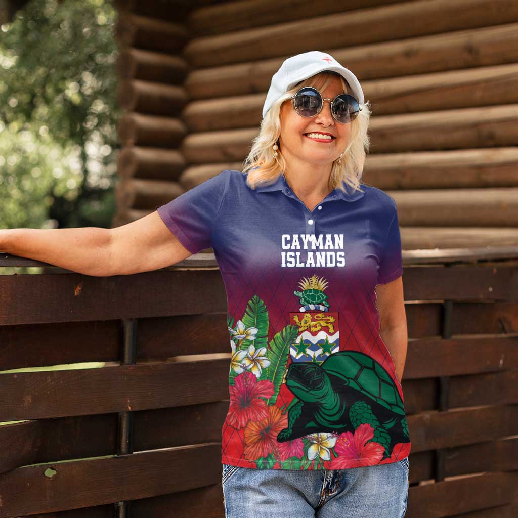 Custom Cayman Islands Women Polo Shirt Green Turtle Sporty Style - Wonder Print Shop