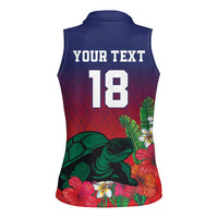 Custom Cayman Islands Women Sleeveless Polo Shirt Green Turtle Sporty Style - Wonder Print Shop