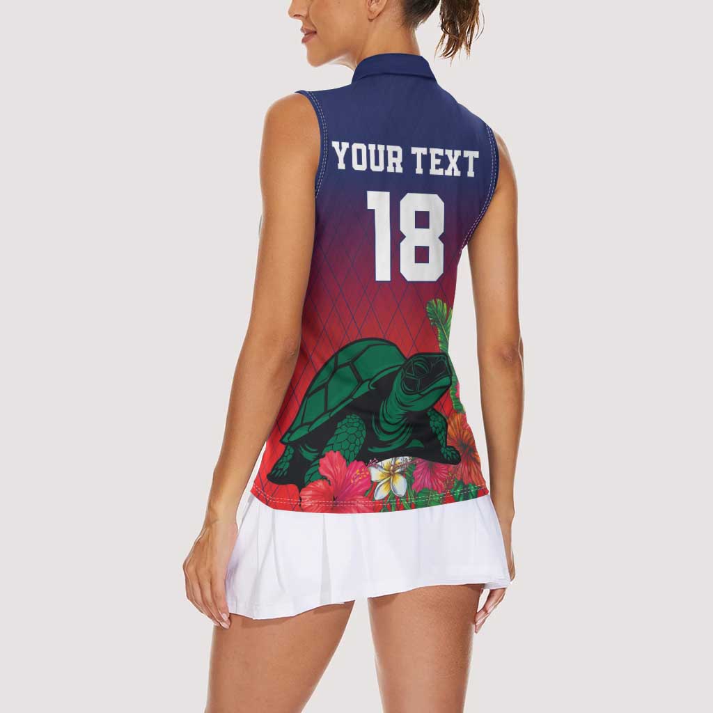 Custom Cayman Islands Women Sleeveless Polo Shirt Green Turtle Sporty Style - Wonder Print Shop