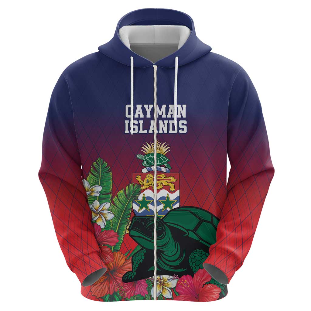 Custom Cayman Islands Zip Hoodie Green Turtle Sporty Style - Wonder Print Shop