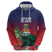 Custom Cayman Islands Zip Hoodie Green Turtle Sporty Style - Wonder Print Shop