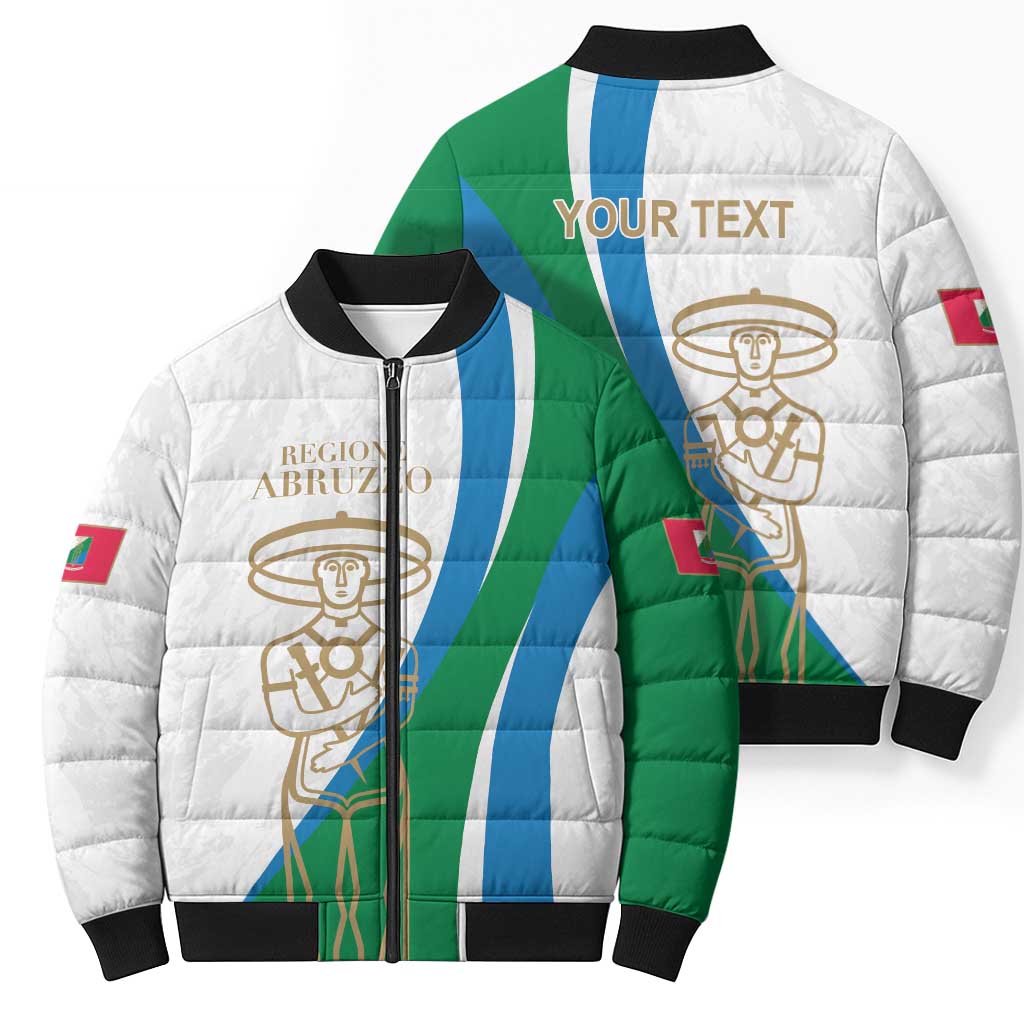 Personalized Italian Region Abruzzo Bomber Puffer Jacket Italy Sporty Style - Wonder Print Shop