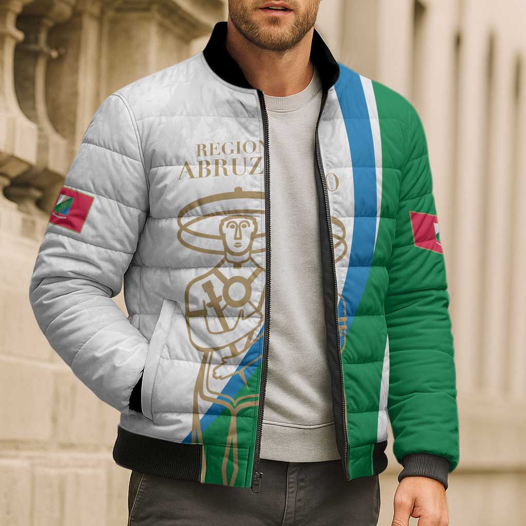 Personalized Italian Region Abruzzo Bomber Puffer Jacket Italy Sporty Style - Wonder Print Shop