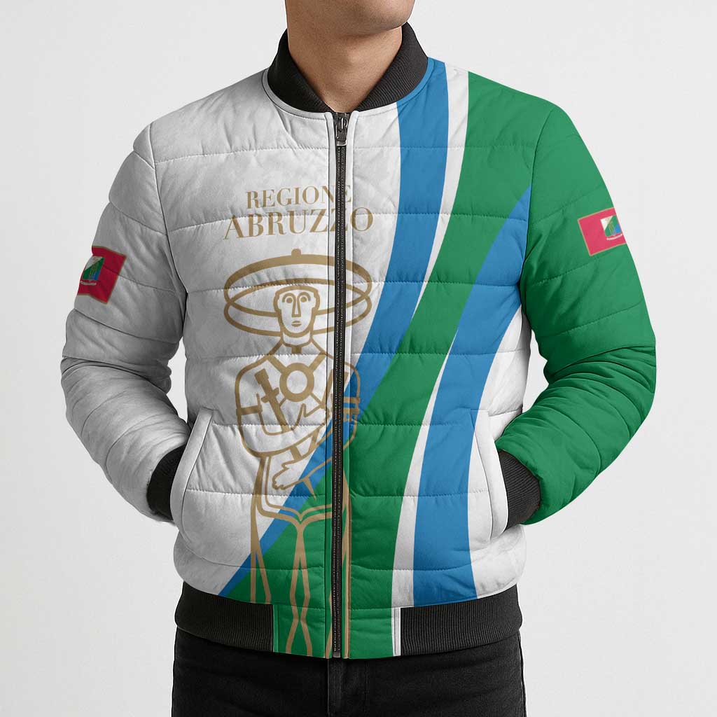 Personalized Italian Region Abruzzo Bomber Puffer Jacket Italy Sporty Style - Wonder Print Shop