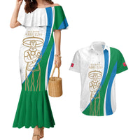Personalized Italian Region Abruzzo Couples Matching Mermaid Dress and Hawaiian Shirt Italy Sporty Style - Wonder Print Shop