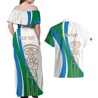 Personalized Italian Region Abruzzo Couples Matching Off Shoulder Maxi Dress and Hawaiian Shirt Italy Sporty Style - Wonder Print Shop