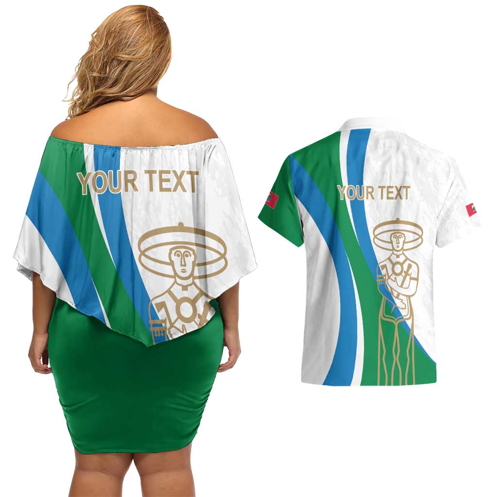 Personalized Italian Region Abruzzo Couples Matching Off Shoulder Short Dress and Hawaiian Shirt Italy Sporty Style - Wonder Print Shop