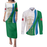 Personalized Italian Region Abruzzo Couples Matching Puletasi and Long Sleeve Button Shirt Italy Sporty Style - Wonder Print Shop