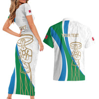 Personalized Italian Region Abruzzo Couples Matching Short Sleeve Bodycon Dress and Hawaiian Shirt Italy Sporty Style - Wonder Print Shop