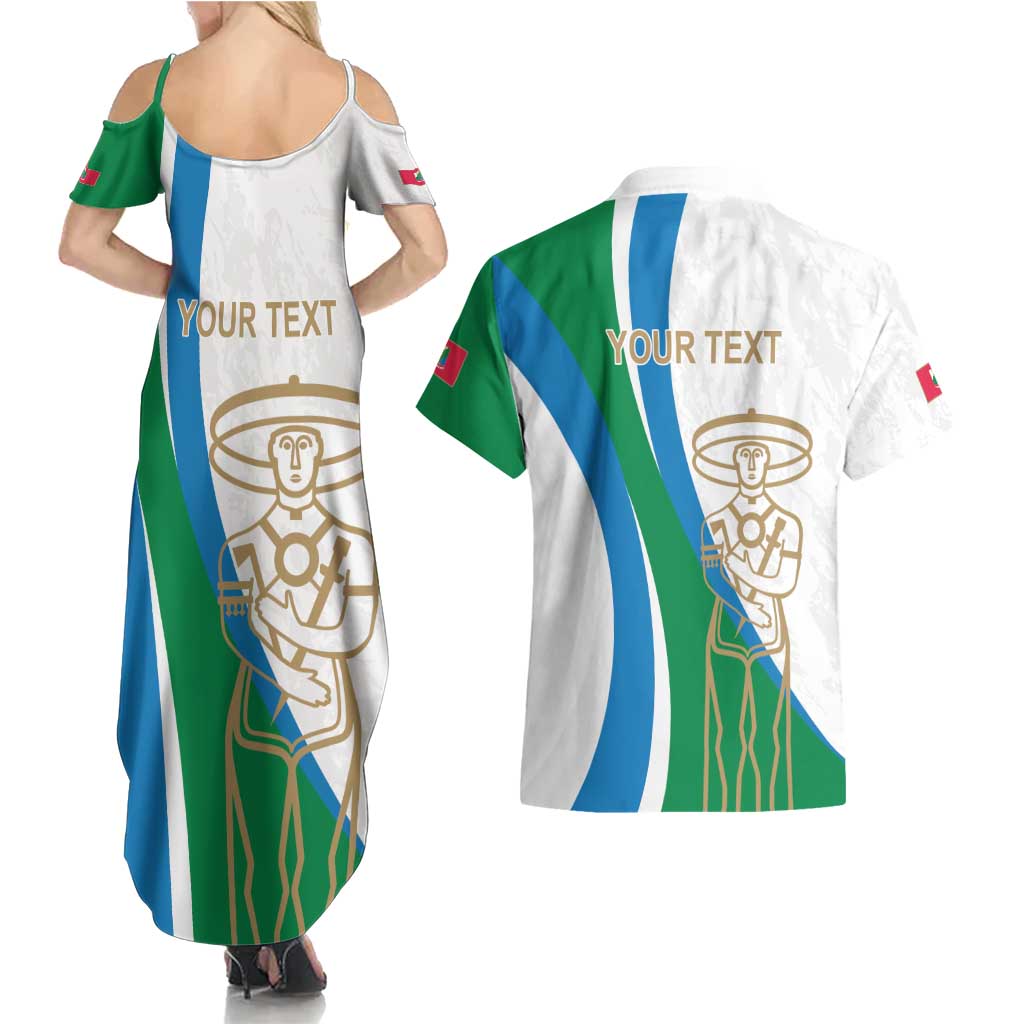 Personalized Italian Region Abruzzo Couples Matching Summer Maxi Dress and Hawaiian Shirt Italy Sporty Style - Wonder Print Shop