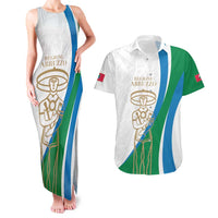 Personalized Italian Region Abruzzo Couples Matching Tank Maxi Dress and Hawaiian Shirt Italy Sporty Style - Wonder Print Shop