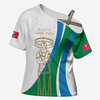 Personalized Italian Region Abruzzo Cross Shoulder Shirt Italy Sporty Style - Wonder Print Shop