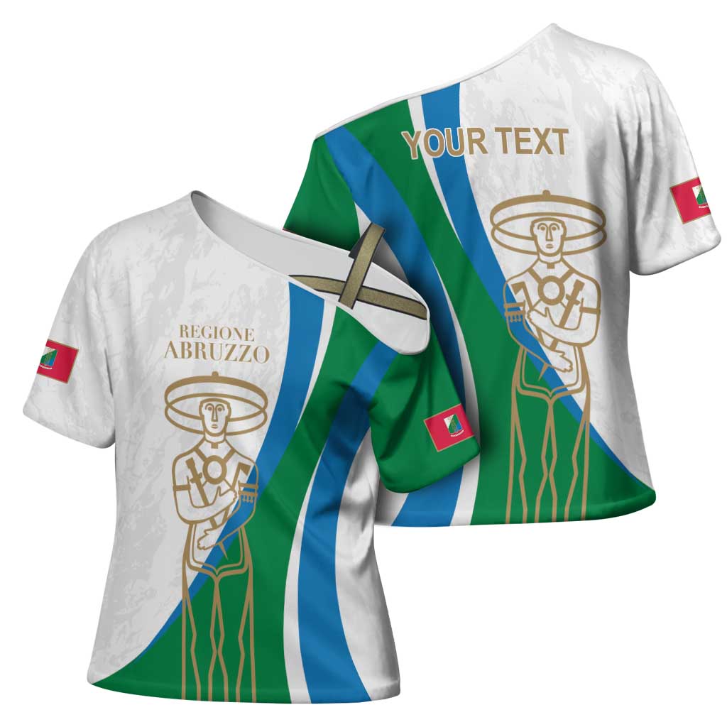 Personalized Italian Region Abruzzo Cross Shoulder Shirt Italy Sporty Style - Wonder Print Shop