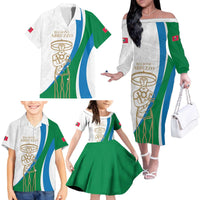 Personalized Italian Region Abruzzo Family Matching Off The Shoulder Long Sleeve Dress and Hawaiian Shirt Italy Sporty Style - Wonder Print Shop