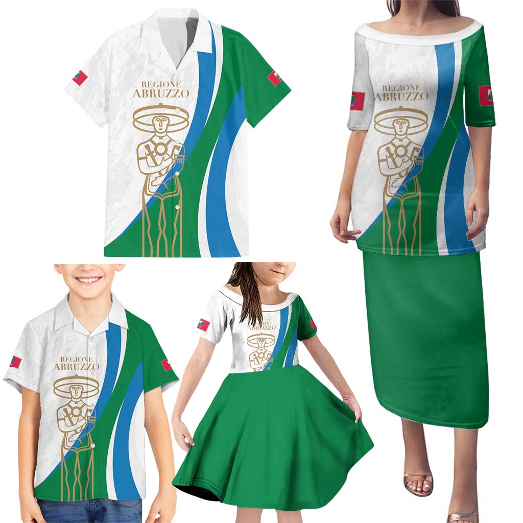 Personalized Italian Region Abruzzo Family Matching Puletasi and Hawaiian Shirt Italy Sporty Style - Wonder Print Shop