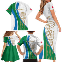 Personalized Italian Region Abruzzo Family Matching Short Sleeve Bodycon Dress and Hawaiian Shirt Italy Sporty Style - Wonder Print Shop