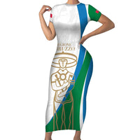Personalized Italian Region Abruzzo Family Matching Short Sleeve Bodycon Dress and Hawaiian Shirt Italy Sporty Style - Wonder Print Shop