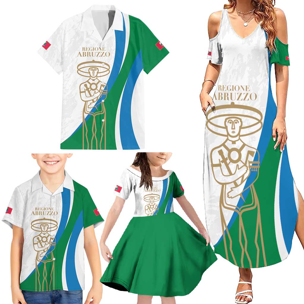 Personalized Italian Region Abruzzo Family Matching Summer Maxi Dress and Hawaiian Shirt Italy Sporty Style - Wonder Print Shop