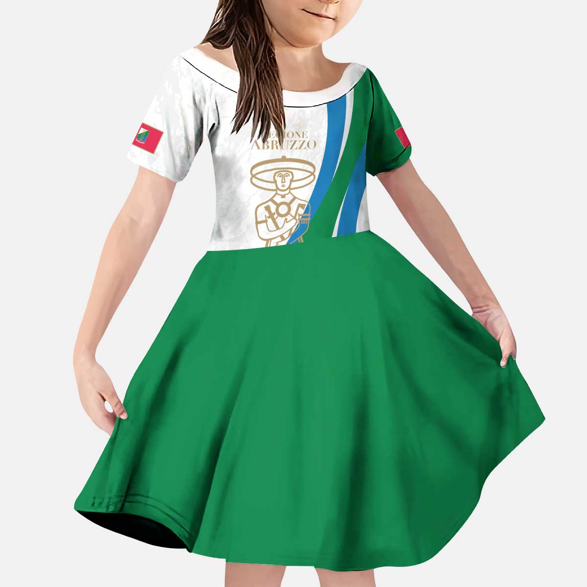 Personalized Italian Region Abruzzo Kid Short Sleeve Dress Italy Sporty Style - Wonder Print Shop