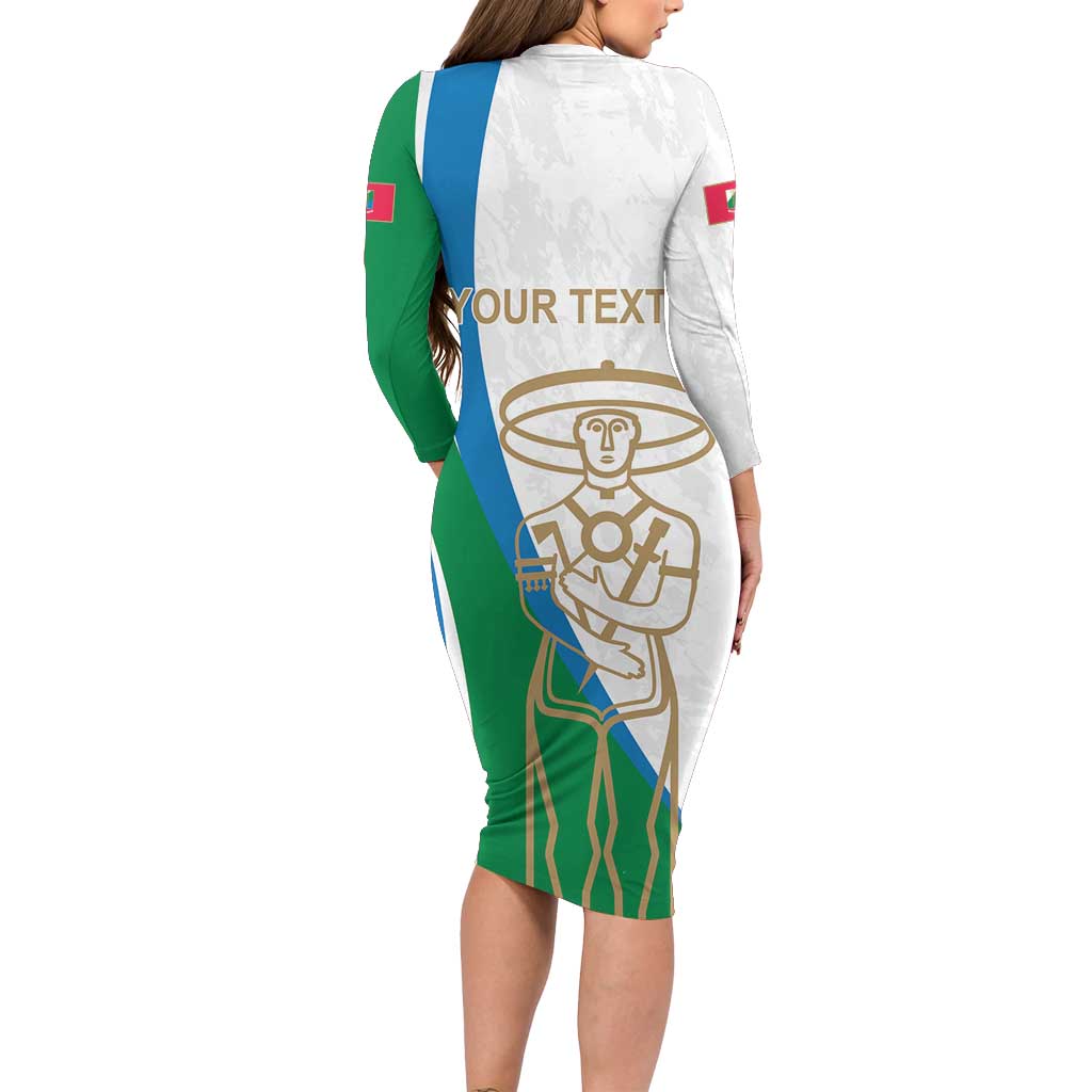 Personalized Italian Region Abruzzo Long Sleeve Bodycon Dress Italy Sporty Style - Wonder Print Shop