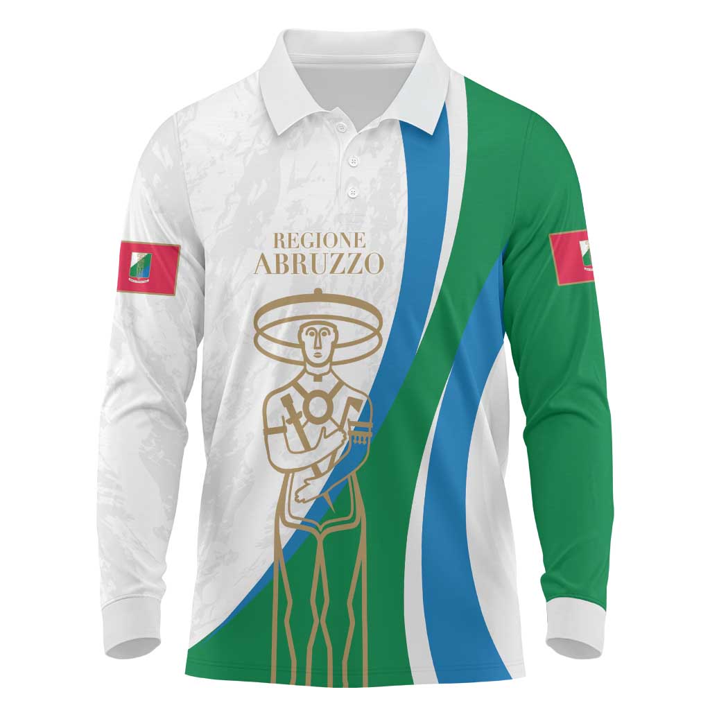Personalized Italian Region Abruzzo Long Sleeve Polo Shirt Italy Sporty Style - Wonder Print Shop