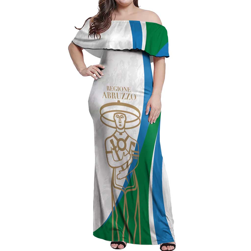Personalized Italian Region Abruzzo Off Shoulder Maxi Dress Italy Sporty Style - Wonder Print Shop