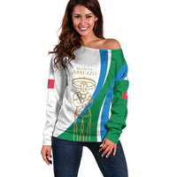 Personalized Italian Region Abruzzo Off Shoulder Sweater Italy Sporty Style - Wonder Print Shop