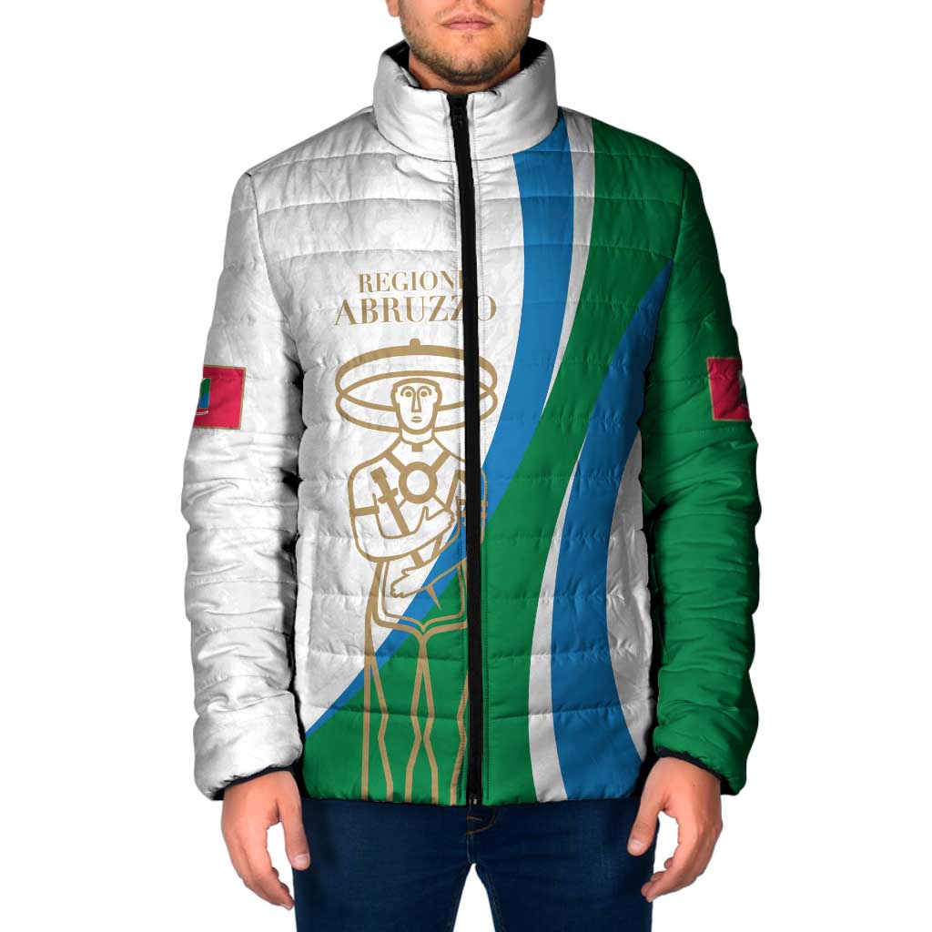 Personalized Italian Region Abruzzo Padded Jacket Italy Sporty Style - Wonder Print Shop