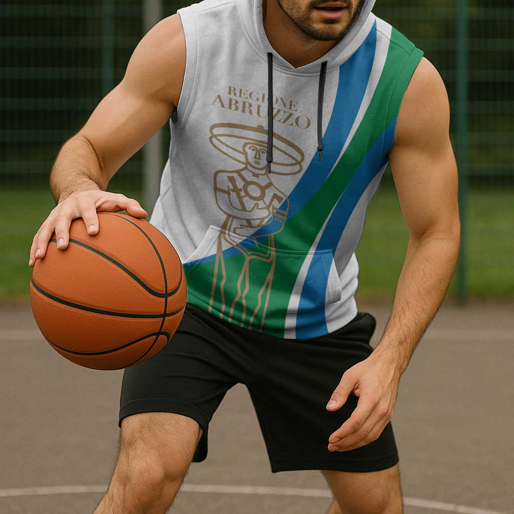Personalized Italian Region Abruzzo Sleeveless Hoodie Italy Sporty Style - Wonder Print Shop
