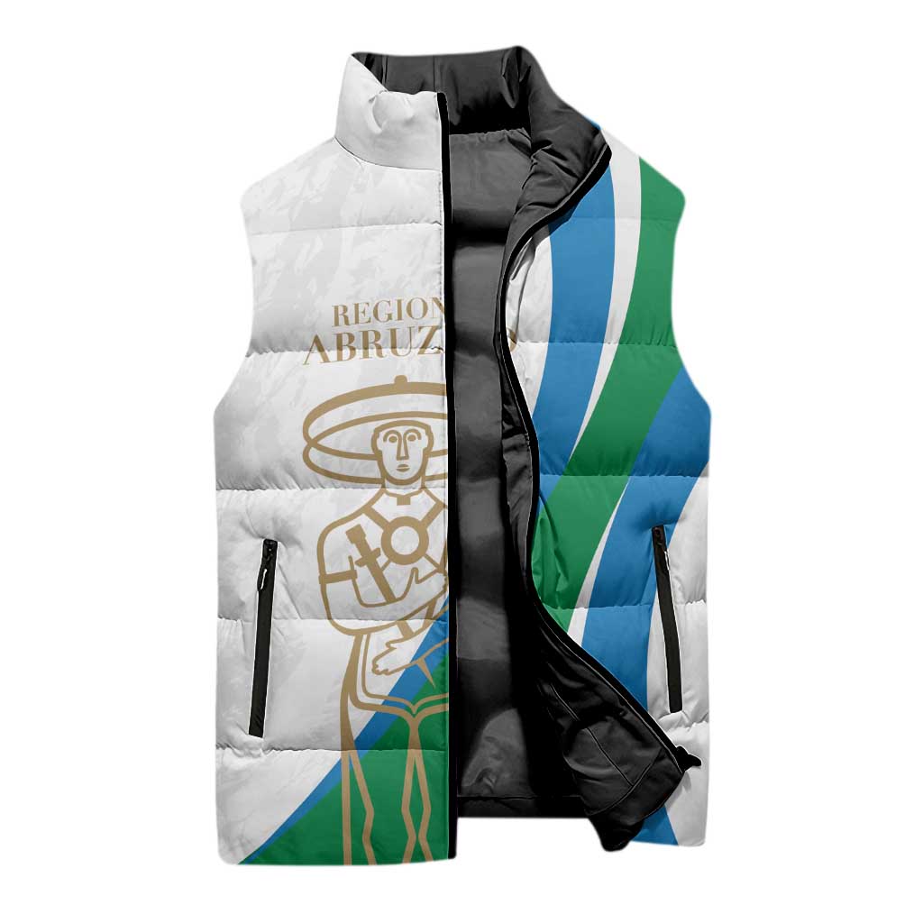 Personalized Italian Region Abruzzo Sleeveless Puffer Jacket Italy Sporty Style - Wonder Print Shop