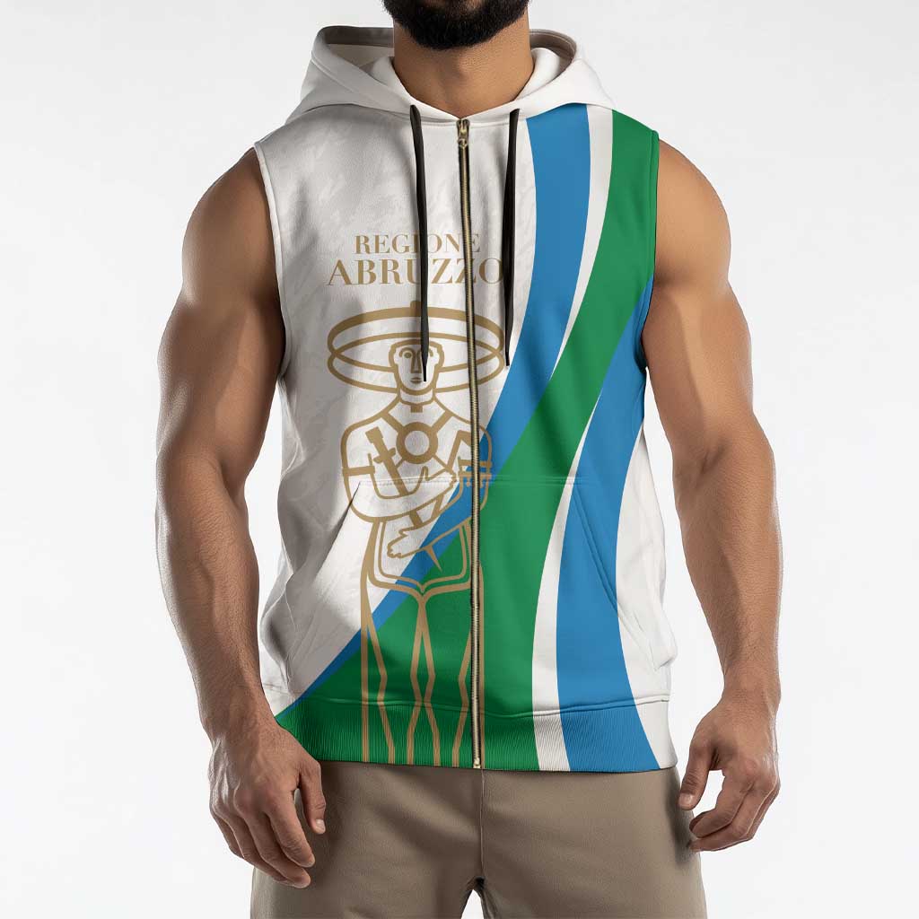 Personalized Italian Region Abruzzo Sleeveless Zip Hoodie Italy Sporty Style - Wonder Print Shop