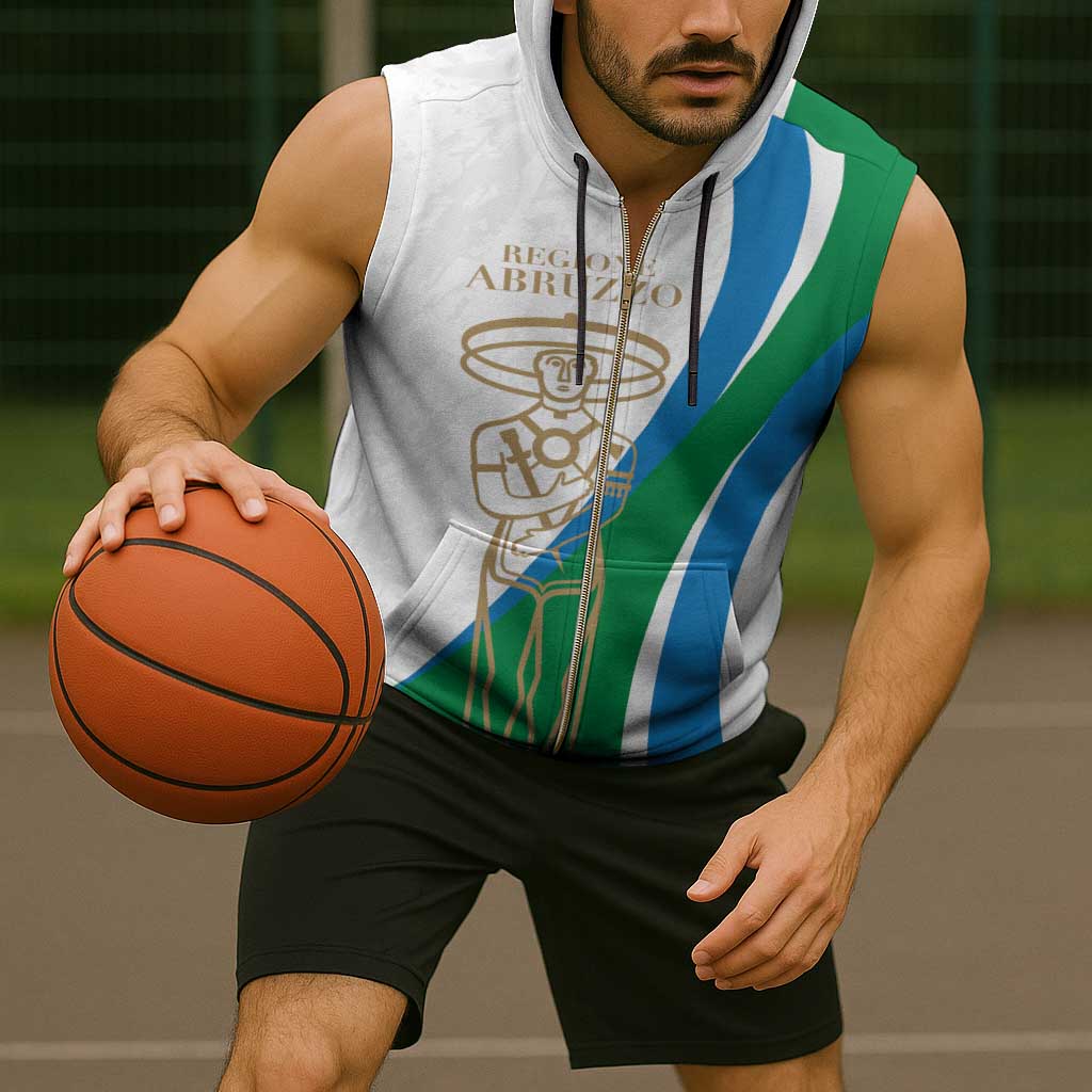 Personalized Italian Region Abruzzo Sleeveless Zip Hoodie Italy Sporty Style - Wonder Print Shop