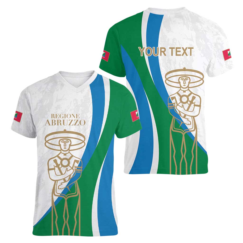Personalized Italian Region Abruzzo Women V-Neck T-Shirt Italy Sporty Style - Wonder Print Shop