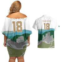 Custom Italy Abruzzo Couples Matching Off Shoulder Short Dress and Hawaiian Shirt Gran Sasso d'Italia - Wonder Print Shop