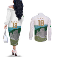 Custom Italy Abruzzo Couples Matching Off The Shoulder Long Sleeve Dress and Long Sleeve Button Shirt Gran Sasso d'Italia - Wonder Print Shop